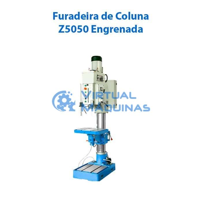 Furadeira De Coluna Z5050 Engrenada Cap. De Furação Até 50 Mm