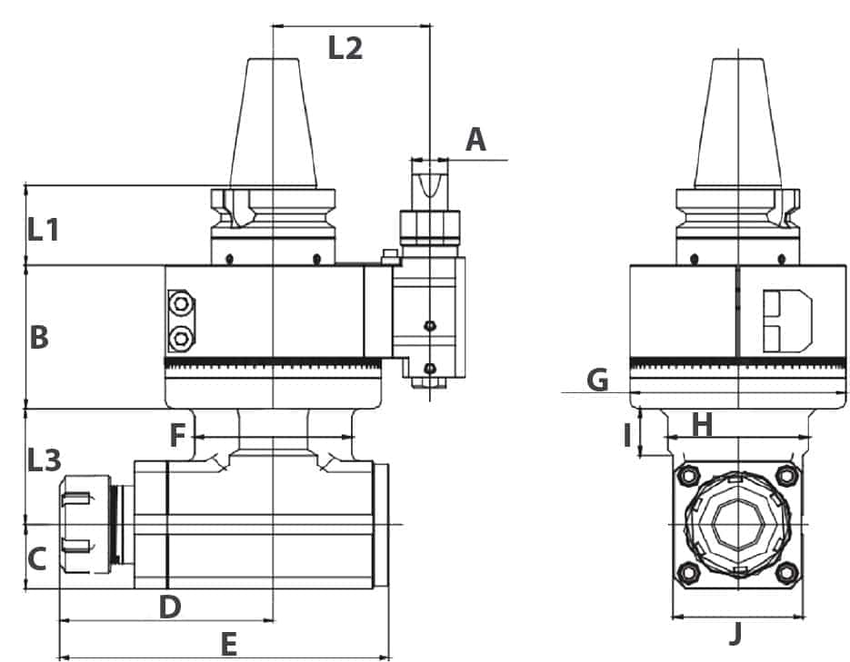 cabecote angular