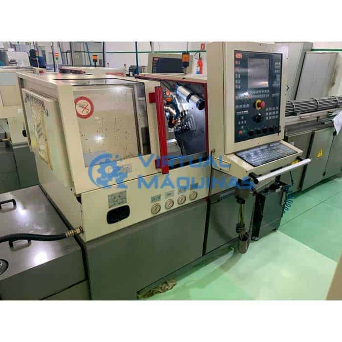 Torno Cnc Cabeçote Móvel Tipo Suíço Traub Tnl 12/7 Ano 2001