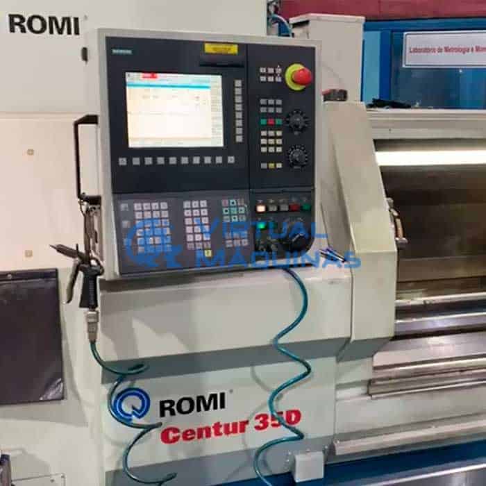 Torno Cnc Marca Romi Centur 35d (diâm X Comp) 520 X 1500 Mm