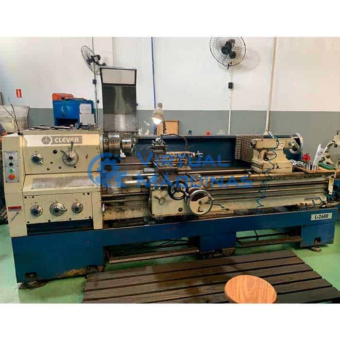 Torno Mecânico Marca Clever Modelo L 2680 2000 Mm Entre Pontas