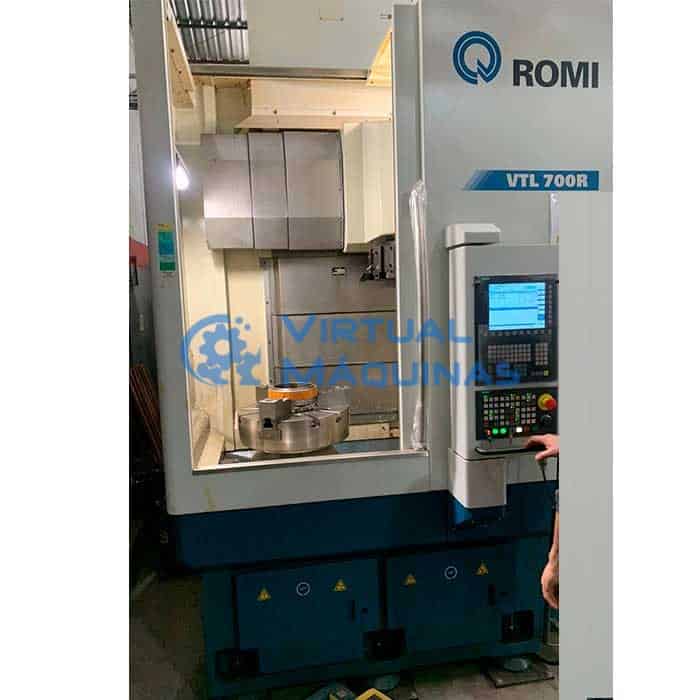 Torno Vertical Cnc Romi Vtl 700 Ano 2021 Até Diâmetro 700 Mm